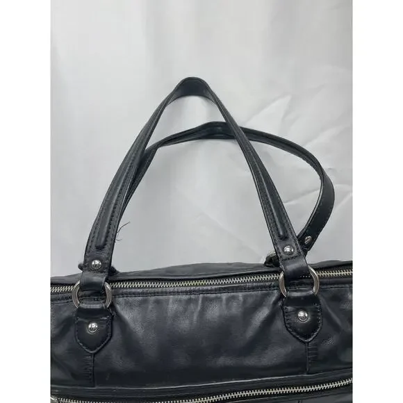 Vintage Coach Daisy Emma F23973 Black Leather‎ Shoulder Bag Tote 16"x12" - Picture 4 of 16